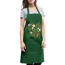 Carica l'immagine nel visualizzatore di Gallery, Schürze mit Blumen und Herz - Grün