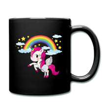 Ladda upp bild till gallerivisning, Einhorn Tasse mit Regenbogen - Schwarz