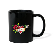 Carregar imagem no visualizador da galeria, Mama Tasse mit Herz und Blume - Schwarz