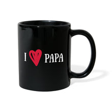 Afbeelding in Gallery-weergave laden, Papa Tasse schwarz - I love Papa mit Herz - Schwarz