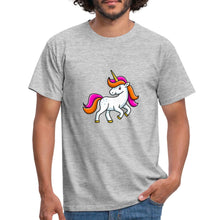 Carica l'immagine nel visualizzatore di Gallery, Männer T-Shirt - Unicorn - Grau meliert