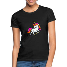 Indlæs billede til gallerivisning Frauen T-Shirt - Unicorn - Schwarz