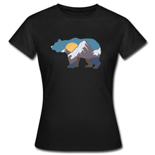 Indlæs billede til gallerivisning Frauen T-Shirt mit Bär und Bergen - Schwarz