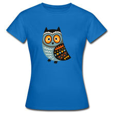 Załaduj obraz do przeglądarki galerii, Frauen T-Shirt mit Eule - Royalblau