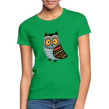 Załaduj obraz do przeglądarki galerii, Frauen T-Shirt mit Eule - Kelly Green