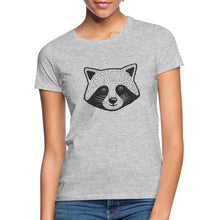 Ladda upp bild till gallerivisning, Frauen T-Shirt mit Waschbär - Grau meliert