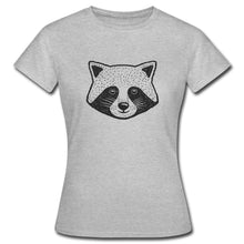 Ladda upp bild till gallerivisning, Frauen T-Shirt mit Waschbär - Grau meliert