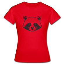 Ladda upp bild till gallerivisning, Frauen T-Shirt mit Waschbär - Rot