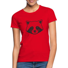 Ladda upp bild till gallerivisning, Frauen T-Shirt mit Waschbär - Rot