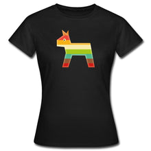 Carica l'immagine nel visualizzatore di Gallery, Frauen T-Shirt mit Pferd - Schwarz