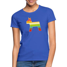 Carica l'immagine nel visualizzatore di Gallery, Frauen T-Shirt mit Pferd - Royalblau