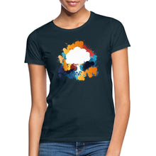 Indlæs billede til gallerivisning Frauen T-Shirt - Bunter Baum - Navy