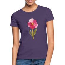 Carregar imagem no visualizador da galeria, Frauen T-Shirt - blühende Blume - Dunkellila