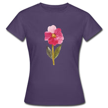 Carregar imagem no visualizador da galeria, Frauen T-Shirt - blühende Blume - Dunkellila