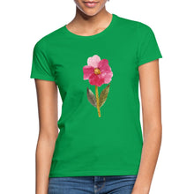 Carregar imagem no visualizador da galeria, Frauen T-Shirt - blühende Blume - Kelly Green