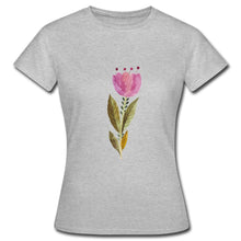 Afbeelding in Gallery-weergave laden, Frauen T-Shirt - Blume - Grau meliert