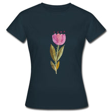 Afbeelding in Gallery-weergave laden, Frauen T-Shirt - Blume - Navy