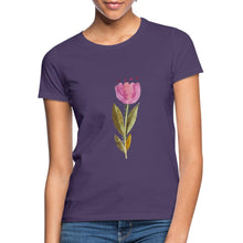 Afbeelding in Gallery-weergave laden, Frauen T-Shirt - Blume - Dunkellila