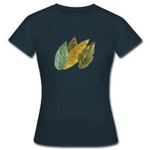Załaduj obraz do przeglądarki galerii, Frauen T-Shirt - Blätter - Navy