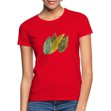 Załaduj obraz do przeglądarki galerii, Frauen T-Shirt - Blätter - Rot