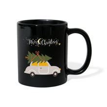 Lataa kuva Galleria-katseluun, Weihnachtstasse - Merry Christmas mit Auto und Weihnachtsbaum - Schwarz