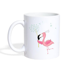 Lataa kuva Galleria-katseluun, Flamingo Tasse mit Blumen - white