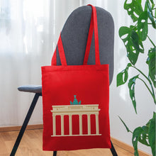Carregar imagem no visualizador da galeria, Stoffbeutel Berlin mit Brandenburger Tor - Rot