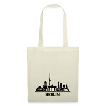 Indlæs billede til gallerivisning Beiger Stoffbeutel mit schwarzer Berlin-Skyline und Schriftzug BERLIN