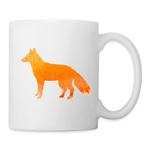 Indlæs billede til gallerivisning Weiße Tasse mit Fuchs-Motiv im Aquarell-Look in warmem Orange, ohne Text