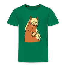 Load image into Gallery viewer, Kinder Premium T-Shirt mit Pferdekopf - Kelly Green
