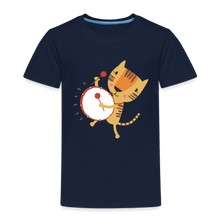 Load image into Gallery viewer, Kinder Premium T-Shirt - Tiger mit Trommel - Navy
