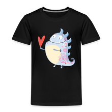 Load image into Gallery viewer, Kinder Premium T-Shirt - kleines Monster mit Herz - Schwarz
