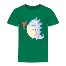 Load image into Gallery viewer, Kinder Premium T-Shirt - kleines Monster mit Herz - Kelly Green
