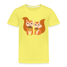Load image into Gallery viewer, Kinder Premium T-Shirt - Eichhörnchen - Gelb
