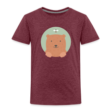 Load image into Gallery viewer, Kinder Premium T-Shirt - Bär und Biene - Bordeauxrot meliert
