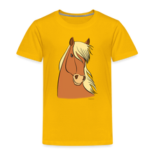 Load image into Gallery viewer, Kinder Premium T-Shirt mit Pferdekopf - Sonnengelb
