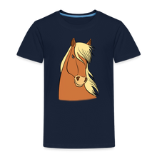 Load image into Gallery viewer, Kinder Premium T-Shirt mit Pferdekopf - Navy
