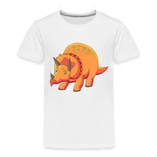 Load image into Gallery viewer, Kinder Premium T-Shirt - Dino Triceratops - Weiß
