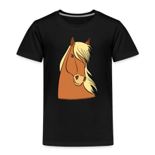 Load image into Gallery viewer, Kinder Premium T-Shirt mit Pferdekopf - Schwarz
