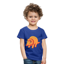 Load image into Gallery viewer, Kinder Premium T-Shirt - Dino Triceratops - Königsblau

