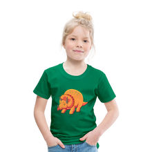 Load image into Gallery viewer, Kinder Premium T-Shirt - Dino Triceratops - Kelly Green
