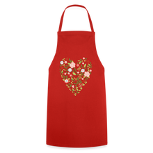 Carica l'immagine nel visualizzatore di Gallery, Schürze mit Blumen und Herz - Rot
