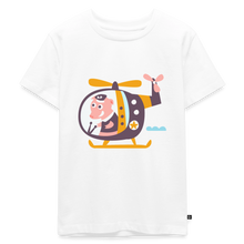 Ladda upp bild till gallerivisning, Kinder Premium T-Shirt - Schwein im Hubschrauber - Weiß
