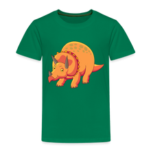 Load image into Gallery viewer, Kinder Premium T-Shirt - Dino Triceratops - Kelly Green
