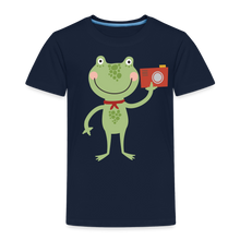 Load image into Gallery viewer, Kinder Premium T-Shirt - Frosch mit Kamera - Navy

