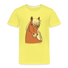 Load image into Gallery viewer, Kinder Premium T-Shirt mit Pferdekopf - Gelb
