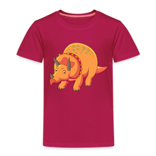 Load image into Gallery viewer, Kinder Premium T-Shirt - Dino Triceratops - dunkles Pink
