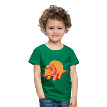 Load image into Gallery viewer, Kinder Premium T-Shirt - Dino Triceratops - Kelly Green
