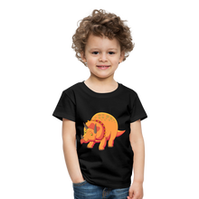 Load image into Gallery viewer, Kinder Premium T-Shirt - Dino Triceratops - Schwarz
