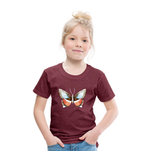 Load image into Gallery viewer, Kinder Premium T-Shirt mit Schmetterling - Bordeauxrot meliert
